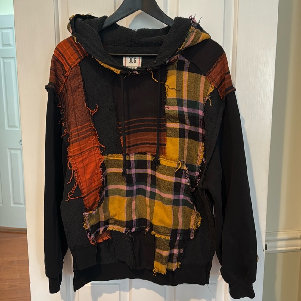Urban Outfitters soft black hoodie with patches: size XS